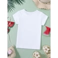 thumbnail image 2 of Camiseta blanca de manga corta de verano para niña hecha de algodón puro, con cuello redondo y estampados aleatorios de letras de frutas de dibujos animados, perfecta para actividades al aire libre., 2 of 6