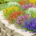 24 Bundles Outdoor Artificial Flowers Colorful Faux UV Resistant