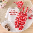 thumbnail image 5 of Tiijoy Baby Girls Valentine's Day Outfits Long Sleeve Romper Overalls with Hat, Sizes 0-3M, 5 of 8