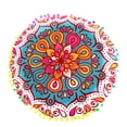 thumbnail image 2 of Indian Vintage Ethnic Style Pillow Case Mandala Bohemian Floral Printed with Tassels Ball Cushion 17*17 Inch, 2 of 3