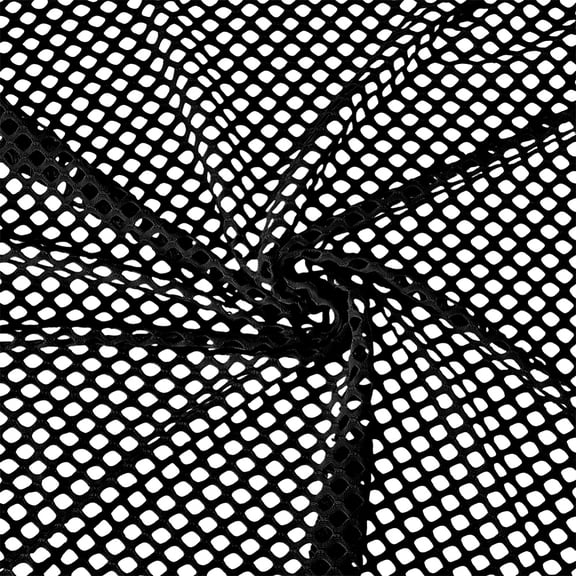 63x39 Inch Black Mesh Fabric 2-Way Stretch Netting Fabric by The Yard Big Hole Diamond Mesh Fabrics Slightly Spandex Fabrics