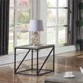 thumbnail image 2 of Pemberly Row Farmhouse Wood Square End Table with Metal Base in Gray, 2 of 7