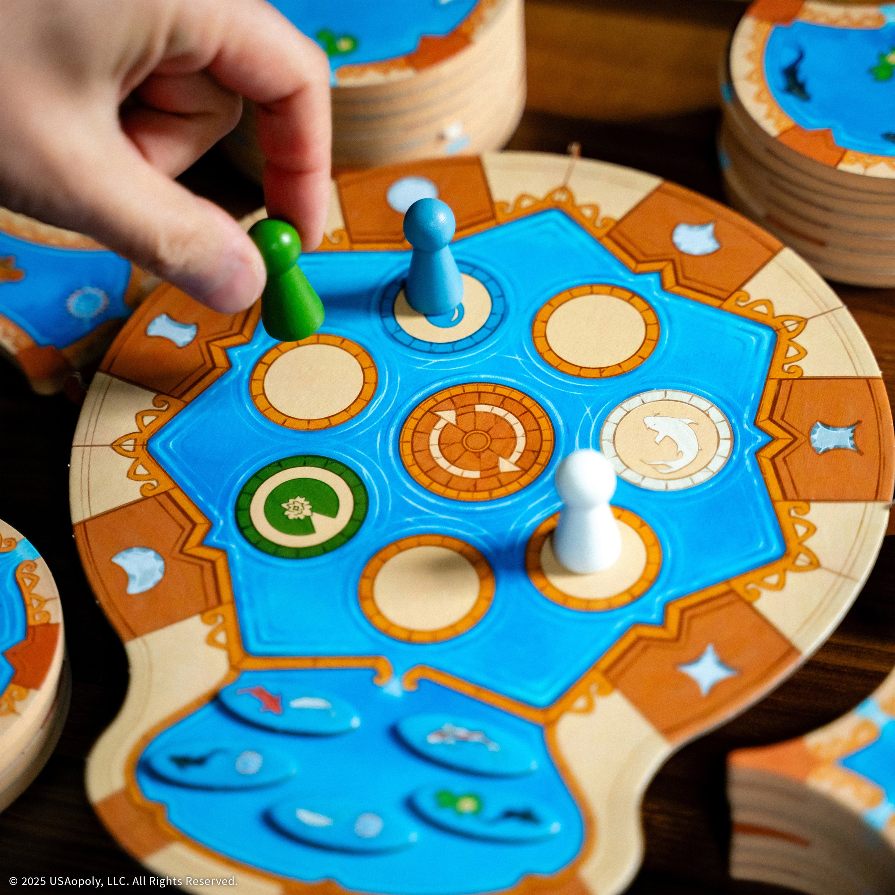 Fountains Board Game, Competitive Tile-Laying Board Game, Stunning Art Nouveau Aesthetic,  Unique 3D Stacking & Drafting, Family Friendly, 1-5 Players, A Strategy Game From The Op Games