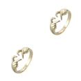thumbnail image 3 of Qarigey Anillo de apertura Ajustable Mujeres Hombres Joyería elegante Moda Compromiso Romántico Elegante Casual Amistad Regalo Oro Oro 2piezas, 3 of 6