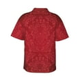 thumbnail image 4 of Xecao Vintage Burgundy print Hawaiian shirt - a stylish short-sleeve button-down for men, perfect for casual beach and tropical outings., 4 of 9