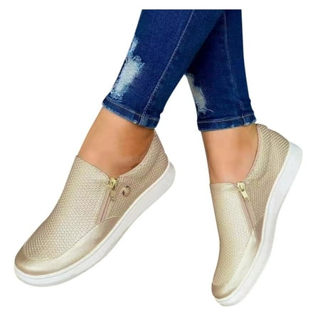 

eczipvz Walking Shoes Women Shoes Platform Sport Breathable Fashion Running Women Wedges Boots Platform Shoes Slip on Boots Fashion Casual Gold