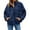 Dark blue, variant on Women's Oversized Lightweight Down Coat Long Sleeve Zip Packable Short Puffer Jackets