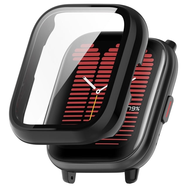 PC + Tempered Glass Integrated Protective Case for Electronic Smart Watch Shockproof and Durable Strong Impact Absorption Wear resistant and Anti scratch Perfect Fit Slim and Portable PC Material