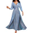 thumbnail image 1 of Vestidos de invitada de boda Prolriy para mujer, vestido de fiesta de cóctel formal con mangas largas y lentejuelas, falda larga tipo tubo, sexy, azul, talla S, 1 of 5