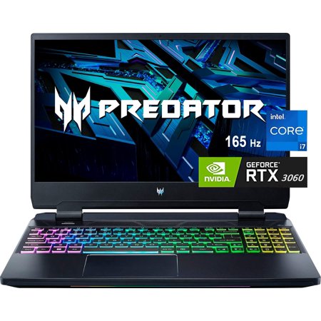 acer Predator Helios 300 Gaming Laptop, 15.6 inch FHD IPS 165Hz Display,14 Core Intel Core i7-12700H, NVIDIA GeForce RTX 3060, 16GB DDR5 RAM, 512GB SSD, Windows 11 Home