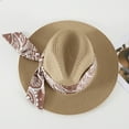thumbnail image 4 of Ticikt Summer Hats for Women Wide Women Straw Beach Retro Hat Little Girl Sun Cap Foldable Ladies Hats,Color:Khaki, 4 of 5