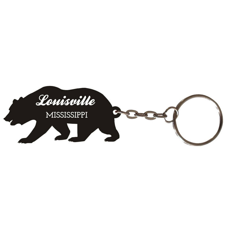 Louisville Mississippi Souvenir Metal Bear Keychain