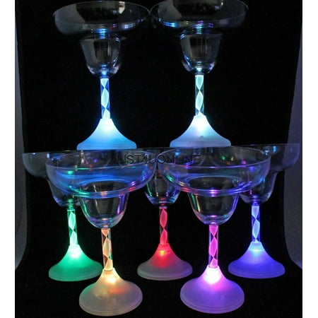 4pcs Light Up LED FLASHING MARGARITA GLASSES BARWARE EACH GLASS - 8