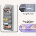 thumbnail image 2 of Over the Door Shoe Organizer with 6 Deep Pockets, Hanging Shoe Rack for Closet Hanger Fits 12 Pairs Shoe Holder for Narrow Door Shoe Storage, Grey, 2 of 9