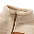 thumbnail image 6 of Atogsazn Girls Fuzzy Fleece Jacket Casual Shepra Zip Up Long Sleeve Coat Winter Warm Fashion Clothes 02-Khaki 3-4 Years, 6 of 8