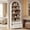 White, variant on Fnova 76.8" Tall Arched Bookcase, 5-Tier Bookshelf with File Cabinet Drawer, Large Open Display Storage Shelves for Home Office, Living Room, White