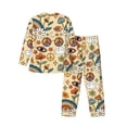 thumbnail image 2 of Kll Mushrooms And Rainbows Peace Sleepwear Mens Flannel Pajamas,Long Cotton Pj Set, 2 of 9