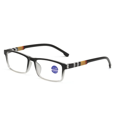 Comfortable Vintage Eye Protection Portable Anti-Blue Light Eyeglasses Ultra Light Frame Reading Glasses BLACK STRENGTH 350