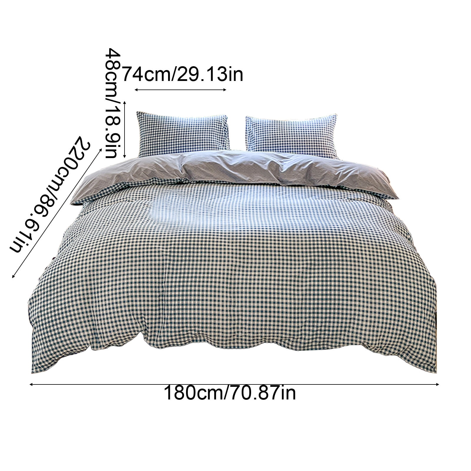 Bedding Sets Queen - Blue Polyester Bed Sheets, 4 Piece Duvet Cover Set, Soft Wrinkle Resistant, Easy Care