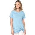 thumbnail image 3 of Made by Johnny Women's Casual Shirts Twist Knot Tunics Tops XXL AQUA, 3 of 6