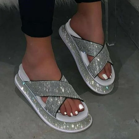 

HIBRO Summer New Leisure Fashion Diamond Sandals Women s Shoes
