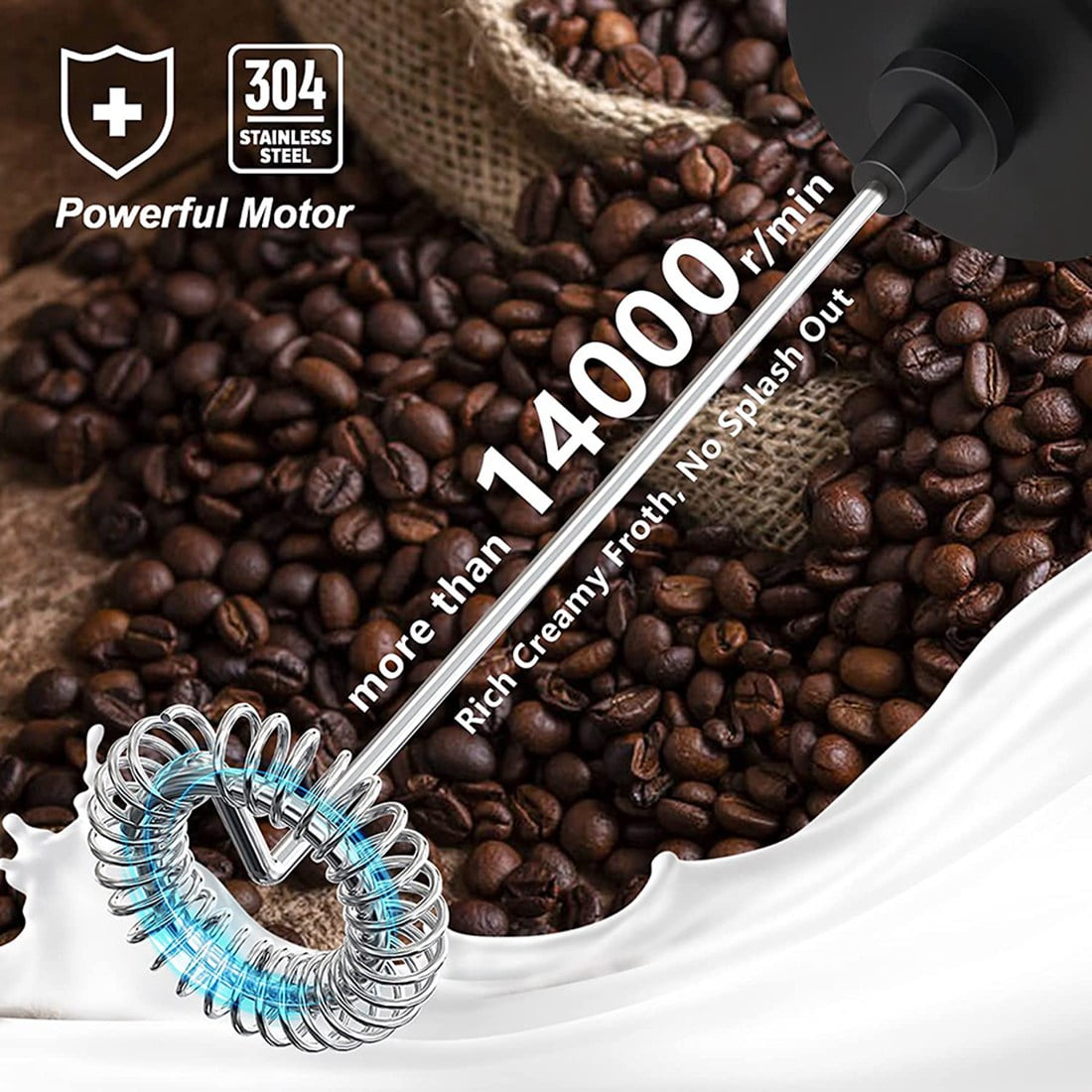 Kitcheniva Milk Frother Handheld Whisk Electric Battery Power Milk Coffee  Foam Maker, Black - Yahoo Shopping