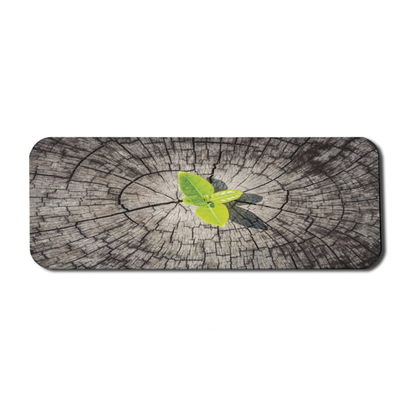 Tree of Life Computer Mouse Pad, Dried Earth with Last Bush Saving Planet Symbolic Image Hope Nature Home, Rectangle Non-Slip Rubber Mousepad Large, 31" x 12" Gaming Size, Brown Green, by Ambesonne