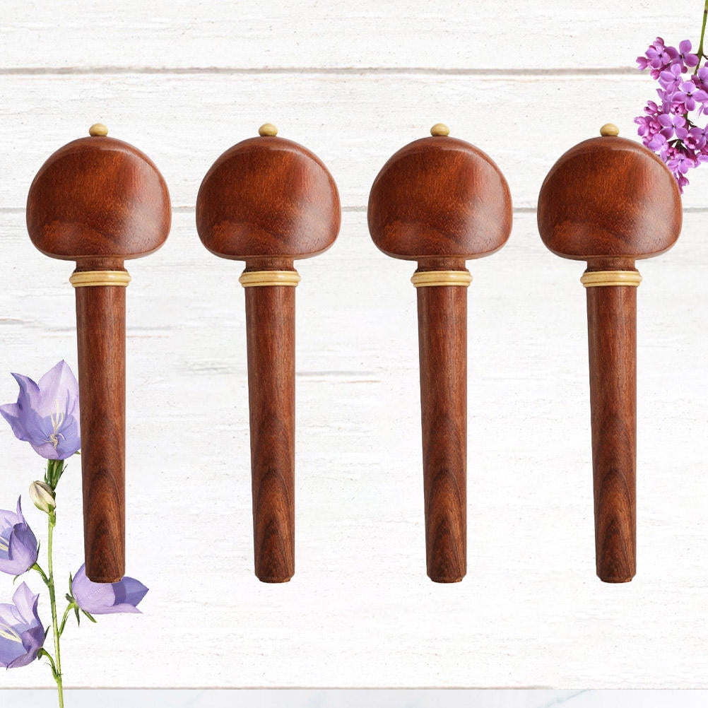 EXHUMKY 4Pcs Solid Wood Cello Accessories Tool for Instrument Accessory Chocolate