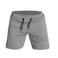 thumbnail image 2 of Abcnature Men's Athletic Shorts, Sports Gym Running Short Pants, Men's Training Jogging Bottoms Athletic Running Trousers With Zip Pocket, Cargo Casual Hiking Shorts Gray L, 2 of 2