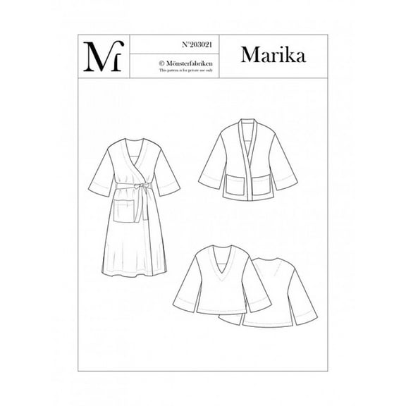 Monsterfabriken Sewing Pattern Marika Kaftan Women 74-116