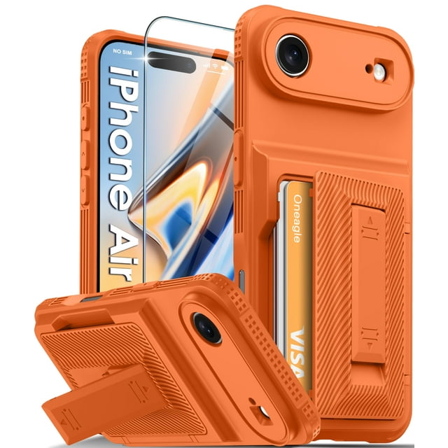 Funda Oneagle para iPhone 17 Air, tipo cartera, 4-5 tarjetas, con función atril