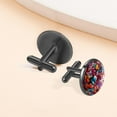 thumbnail image 6 of Graffiti Men's Cufflinks for Formal Attire Made of Stainless Steel Ideal for Business Occasions, 6 of 6