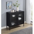 thumbnail image 2 of Jess 2-door Arched Fluted Glass Accent Cabinet Black, 2 of 11