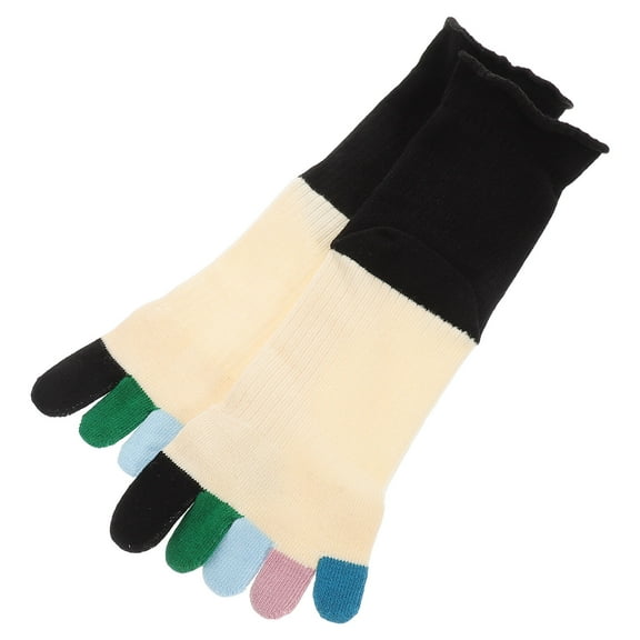Masteelf 1 Pair Toe Socks Cotton Athletic Running Five Finger Socks Toe Socks For Men And Women High Ankle Socks