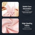 thumbnail image 4 of Portable Drawstring Cosmetic Bag Pink Lazy Travel Cosmetic Bag Large Makeup Bag with Cute Bunny Ears for Kids Women Girls, 4 of 5