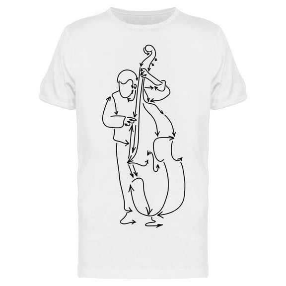 Musician Playing Double Bass T-Shirt Men -Image by Shutterstock, Male 3X-Large