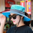 thumbnail image 3 of Women's Outdoor UV Protection Foldable Sun Hats Mesh Widebrim Beach Fishing Hat with Ponytail Hole, 3 of 6