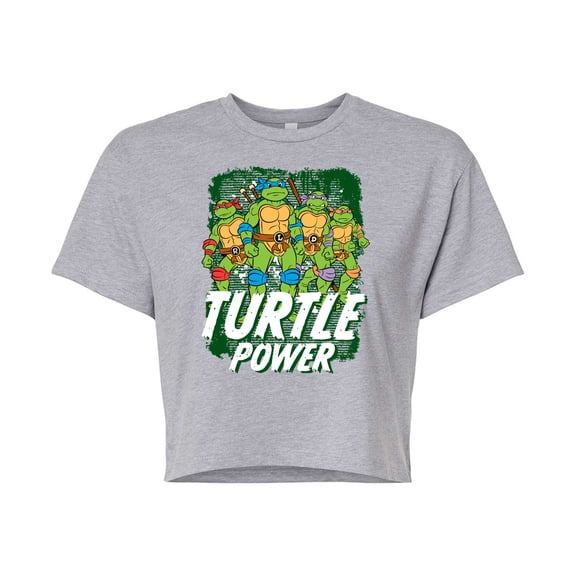 Teenage Mutant Ninja Turtles - Turtle Power - Juniors Cropped Cotton Blend T-Shirt