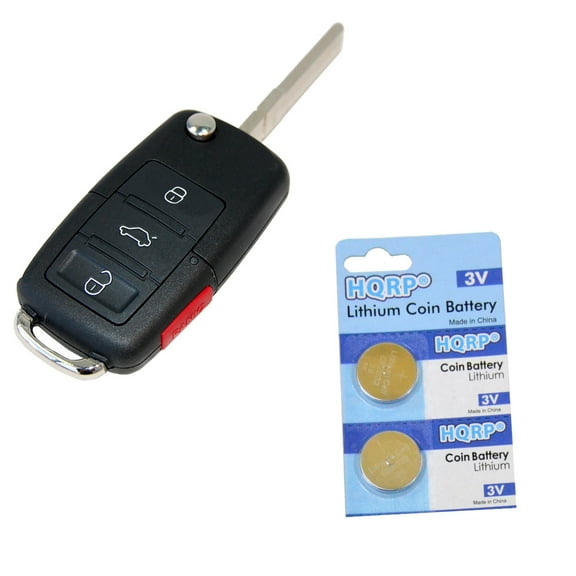 HQRP Transmitter and Two Batteries for Volkswagen VW Beetle 2000 2001 2002 2003 2004 2005 2006 Key-Fob
