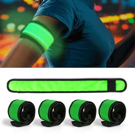 5 Pack LED Slap Armband Lights Glow Band for Running Jogging Walking