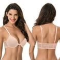 thumbnail image 5 of Curve Muse Women's Plus Size Full Coverage Underwire Front Close Bras-2PK-PEACH,WHITE-36C, 5 of 7