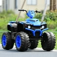 thumbnail image 2 of Costway 12V Kids 4-Wheeler ATV Quad Ride On Car w/ LED Lights Music  USB Navy, 2 of 10