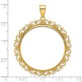thumbnail image 4 of 14K Yellow Gold Wideband Distinguished Coin Jewelry 14Ky Polished Fancy Prong 32.7Mm Bezel Pendant - Jbsp, 4 of 5