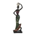 thumbnail image 1 of Estatua africana de mujer de pie, escultura de resina negra, decoración como se describe, 1 of 9