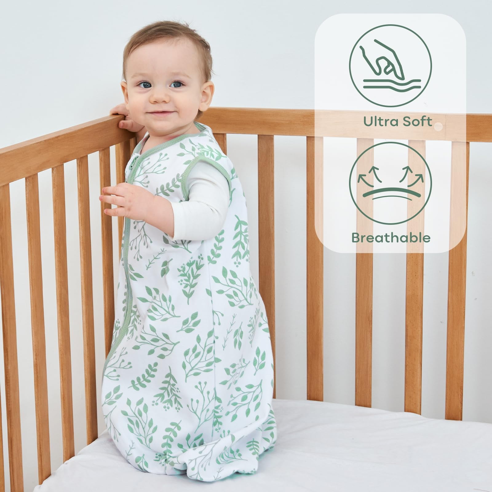 Yoofoss Baby Sleep Sack 0-6 Months Wearable Blanket for Babies 100% Organic Cotton 2-Way Zipper TOG 0.5 Toddler Sleeping Sack 3 Pack, Sleep Sacks