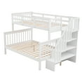 thumbnail image 6 of imerelez Stairway Twin-Over-Full Bunk Bed with Storage and Guard Rail for Bedroom, White color, 6 of 9