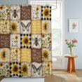 thumbnail image 4 of Shower Curtains for Bathroom, Sunflowers Waterproof Fabric Shower Curtain, Retro Country Butterfly Bee Floral Plaid Decorative Bathroom Curtain for Bathtub, 72"x78", No Hooks Included, 4 of 9