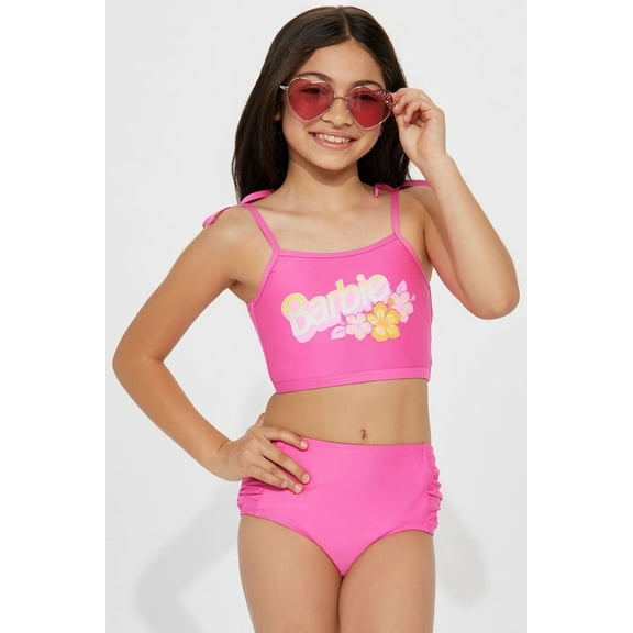 Barbie Girls Bikini Top and Bottoms Swimsuit Set, 2-Piece, Size 4