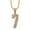 Gold 7 Without Chain, variant on Number 7 Necklace for Men Long Chain Gold/Silver Plated Stainless Steel Cubic Zirconia Dainty Personalized Pendant Statement Jewelry Silver 7 With Chain