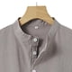 thumbnail image 4 of Ceisia Men's Shirt | Loose Stand Collar Short Sleeve Cotton-Linen Shirt | Breathable Textured Wrinkle (Multiple Solid Colors) Gift, 4 of 6